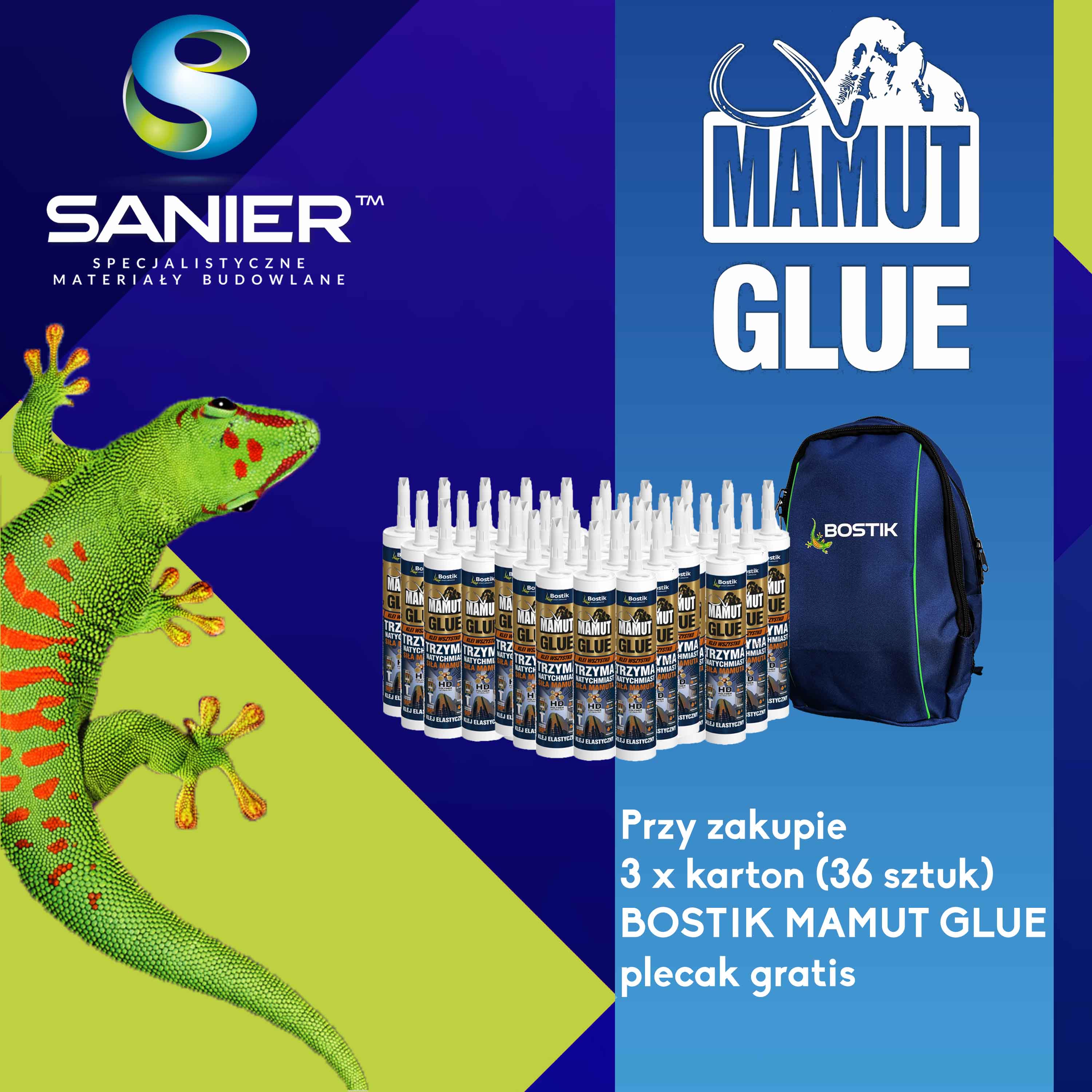 Bostik mamut glue + plecak gratis