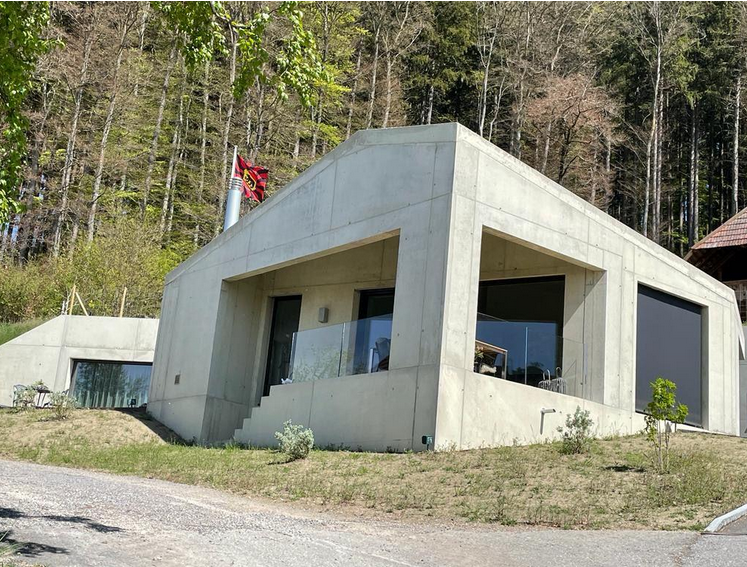 Dom jednorodziny w Szwajcarii z zastosowaniem systemu Betocrete